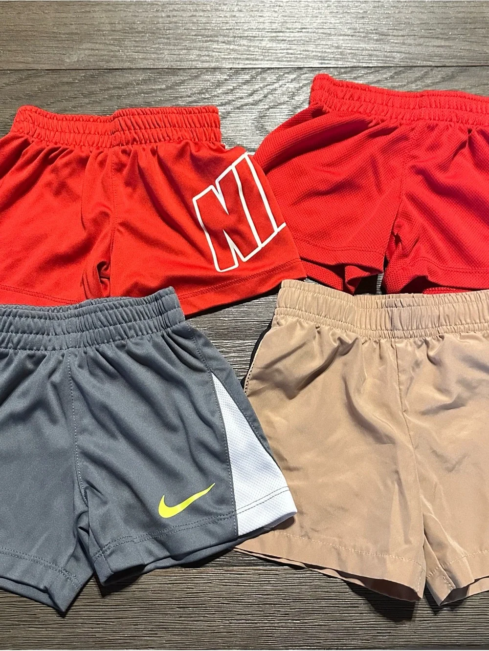 Nike Kids Red, Gray & Tan Athletic Shorts Set